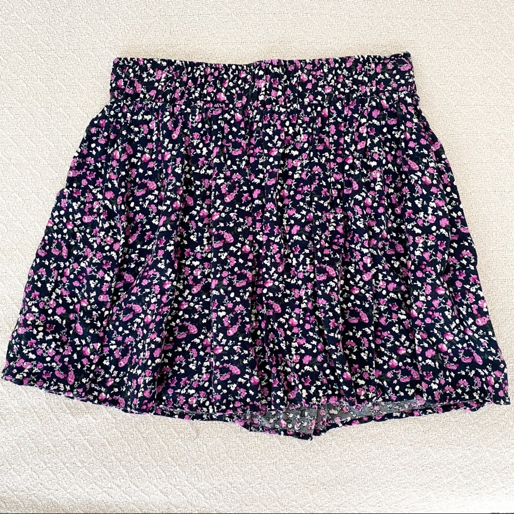 Forever 21 Navy/Purple Floral Skirt